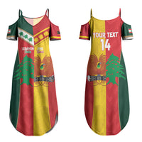 Custom Rugby Papua New Guinea and Lebanon Family Matching Summer Maxi Dress and Hawaiian Shirt PNG Kumuls Cedars Together