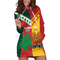 Custom Rugby Papua New Guinea and Lebanon Hoodie Dress PNG Kumuls Cedars Together