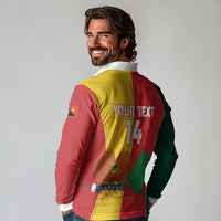 Custom Rugby Papua New Guinea and Lebanon Long Sleeve Polo Shirt PNG Kumuls Cedars Together