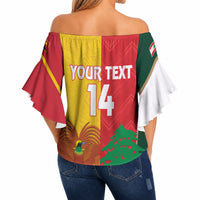 Custom Rugby Papua New Guinea and Lebanon Off Shoulder Wrap Waist Top PNG Kumuls Cedars Together