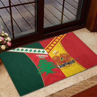 Rugby Papua New Guinea and Lebanon Rubber Doormat PNG Kumuls Cedars Together