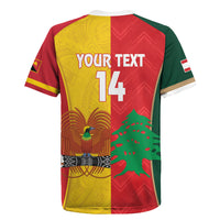 Custom Rugby Papua New Guinea and Lebanon Rugby Jersey PNG Kumuls Cedars Together