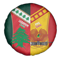 Rugby Papua New Guinea and Lebanon Spare Tire Cover PNG Kumuls Cedars Together