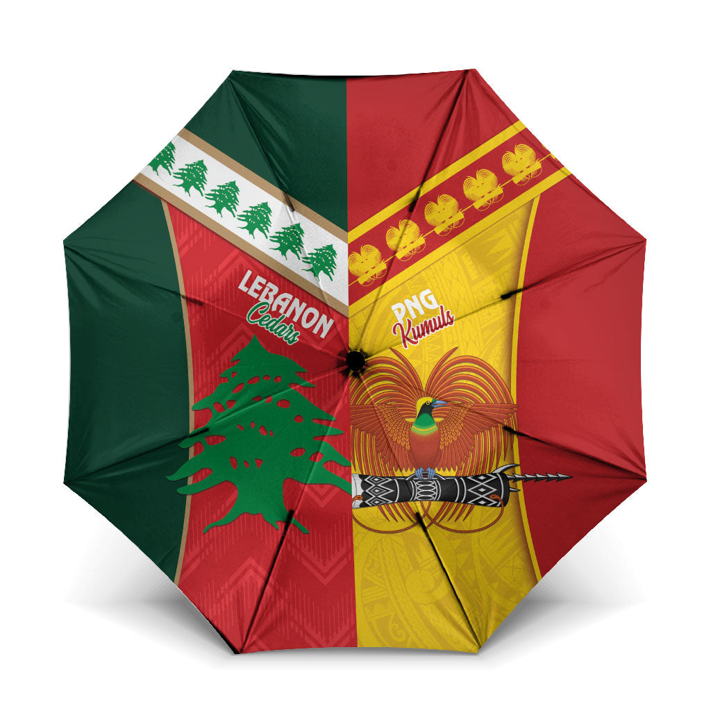 Rugby Papua New Guinea and Lebanon Umbrella PNG Kumuls Cedars Together