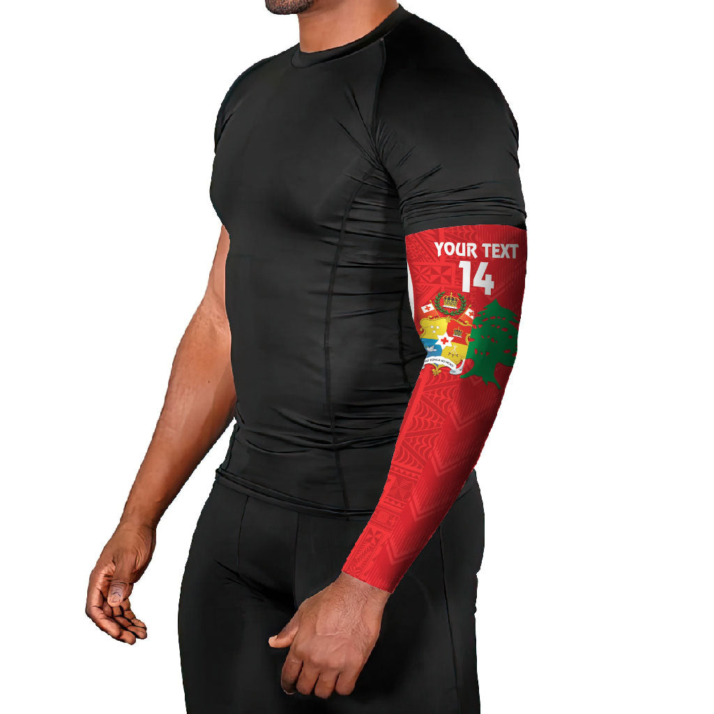 Custom Rugby Tonga and Lebanon Arm Sleeves Mate Maa Tonga Cedars Together