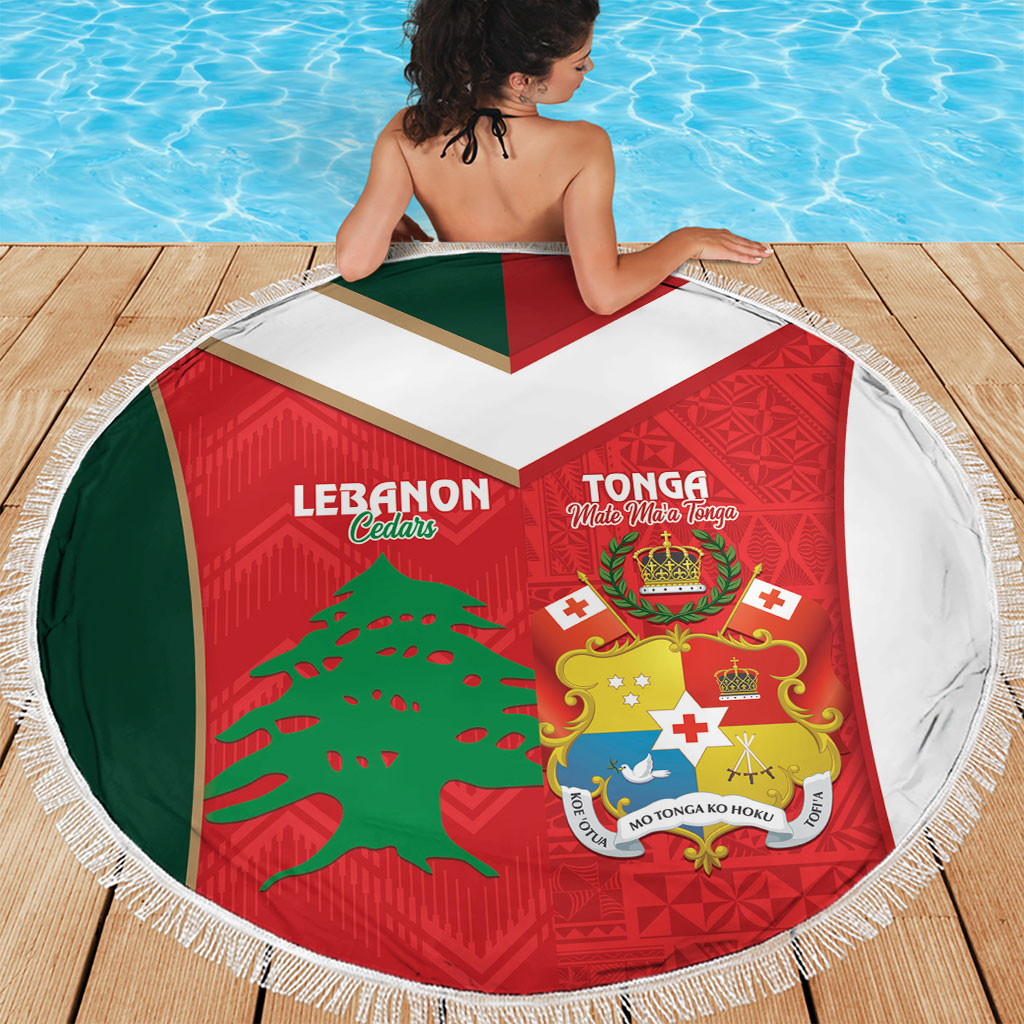 Rugby Tonga and Lebanon Beach Blanket Mate Maa Tonga Cedars Together