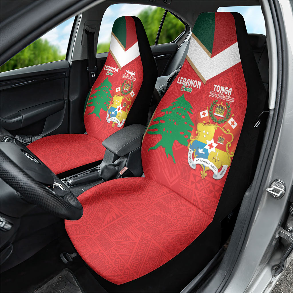 Rugby Tonga and Lebanon Car Seat Cover Mate Maa Tonga Cedars Together