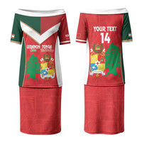 Custom Rugby Tonga and Lebanon Couples Matching Puletasi and Hawaiian Shirt Mate Maa Tonga Cedars Together