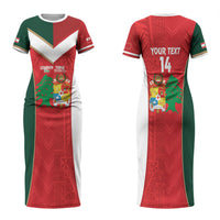 Custom Rugby Tonga and Lebanon Couples Matching Short Sleeve Bodycon Dress and Hawaiian Shirt Mate Maa Tonga Cedars Together