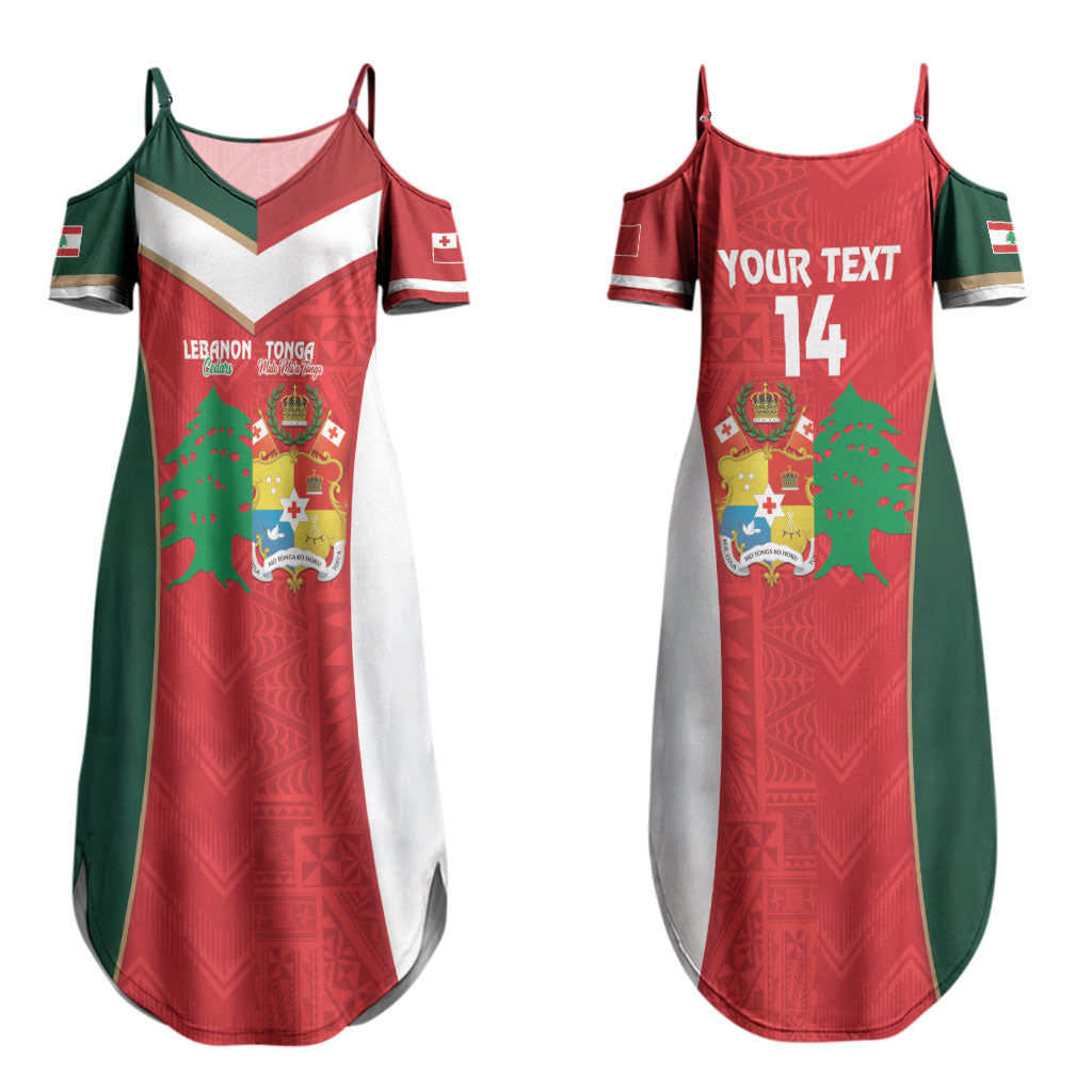 Custom Rugby Tonga and Lebanon Couples Matching Summer Maxi Dress and Hawaiian Shirt Mate Maa Tonga Cedars Together