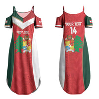 Custom Rugby Tonga and Lebanon Couples Matching Summer Maxi Dress and Long Sleeve Button Shirt Mate Maa Tonga Cedars Together