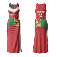 Custom Rugby Tonga and Lebanon Couples Matching Tank Maxi Dress and Long Sleeve Button Shirt Mate Maa Tonga Cedars Together