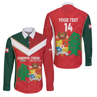 Custom Rugby Tonga and Lebanon Family Matching Mermaid Dress and Hawaiian Shirt Mate Maa Tonga Cedars Together