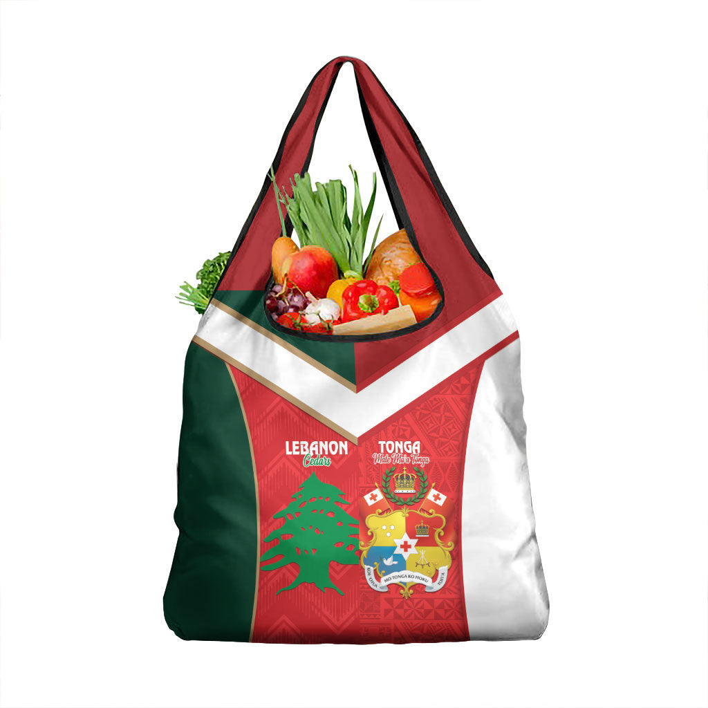 Rugby Tonga and Lebanon Grocery Bag Mate Maa Tonga Cedars Together