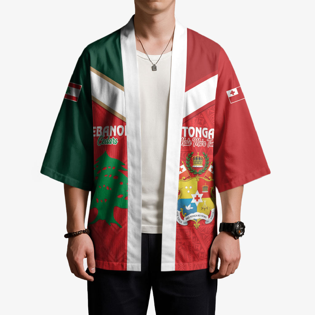 Custom Rugby Tonga and Lebanon Kimono Mate Maa Tonga Cedars Together