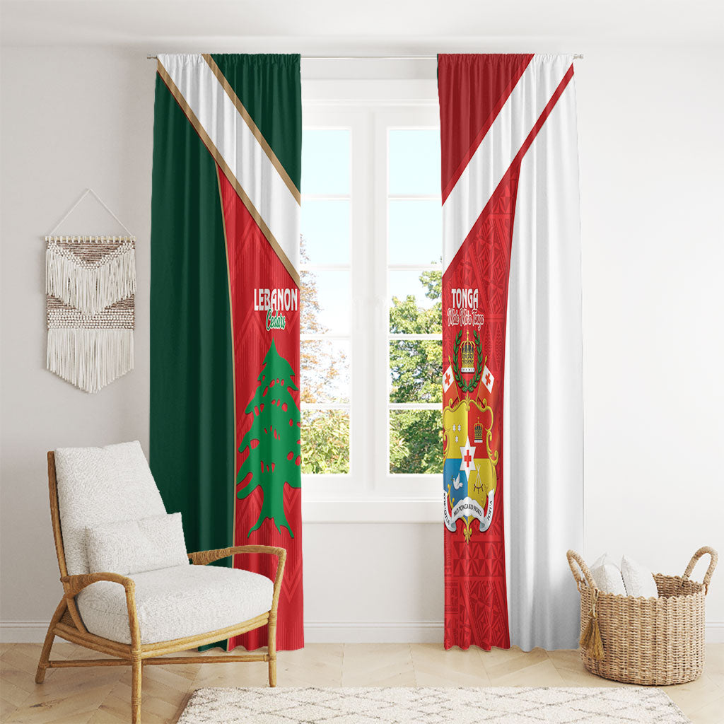 Rugby Tonga and Lebanon Window Curtain Mate Maa Tonga Cedars Together