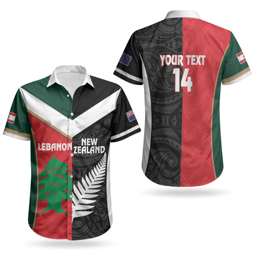 Custom Rugby New Zealand and Lebanon Couples Matching Mermaid Dress and Hawaiian Shirt All Black Cedars Together