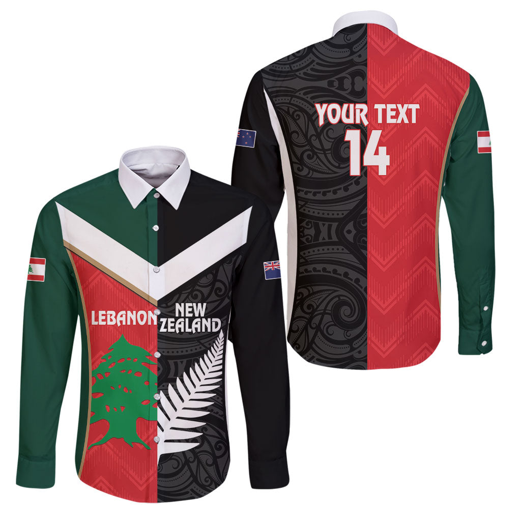 Custom Rugby New Zealand and Lebanon Family Matching Mermaid Dress and Hawaiian Shirt All Black Cedars Together