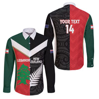 Custom Rugby New Zealand and Lebanon Family Matching Mermaid Dress and Hawaiian Shirt All Black Cedars Together
