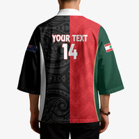 Custom Rugby New Zealand and Lebanon Kimono All Black Cedars Together