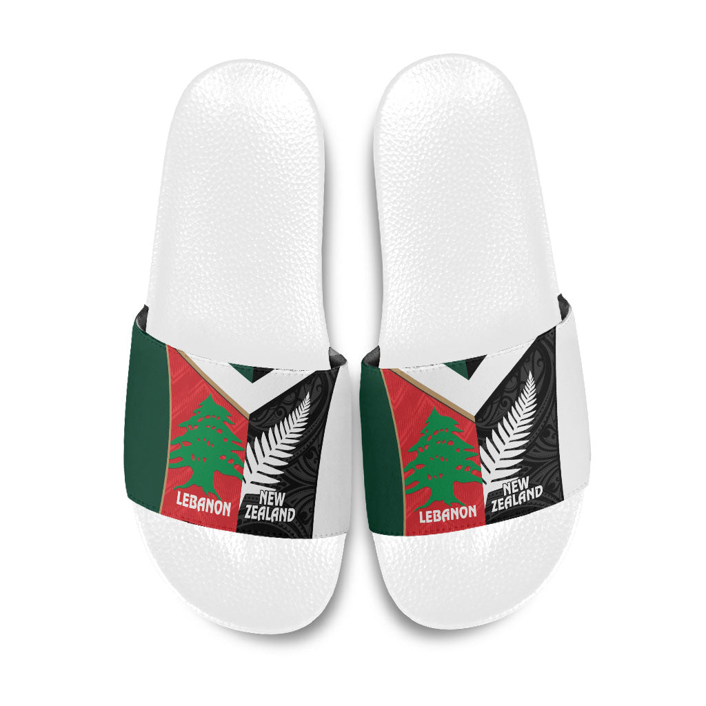 Rugby New Zealand and Lebanon Slide Sandals All Black Cedars Together