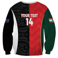 Custom Rugby New Zealand and Lebanon Sweatshirt All Black Cedars Together