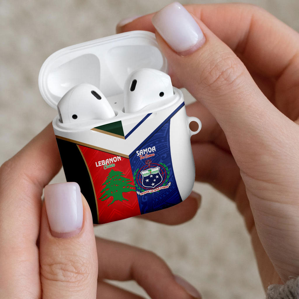 Rugby Samoa and Lebanon AirPods Case Toa Samoa Cedars Together
