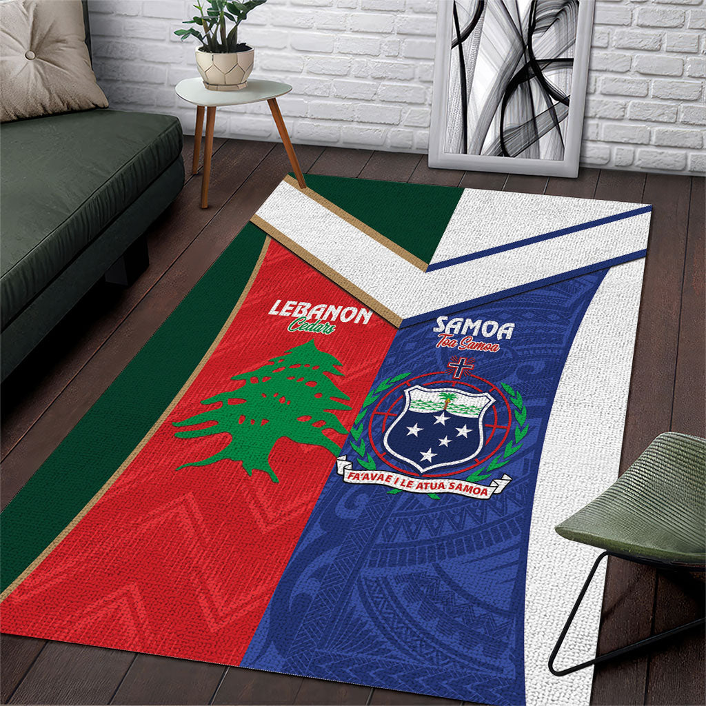 Rugby Samoa and Lebanon Area Rug Toa Samoa Cedars Together LT14 Multicolor - Polynesian Pride