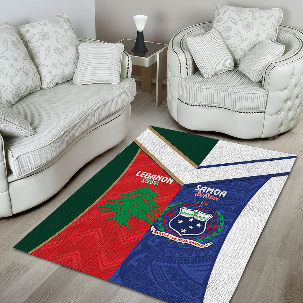 Rugby Samoa and Lebanon Area Rug Toa Samoa Cedars Together