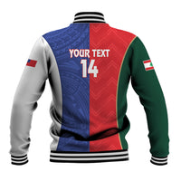 Custom Rugby Samoa and Lebanon Baseball Jacket Toa Samoa Cedars Together