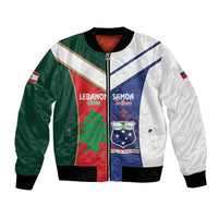 Custom Rugby Samoa and Lebanon Bomber Jacket Toa Samoa Cedars Together