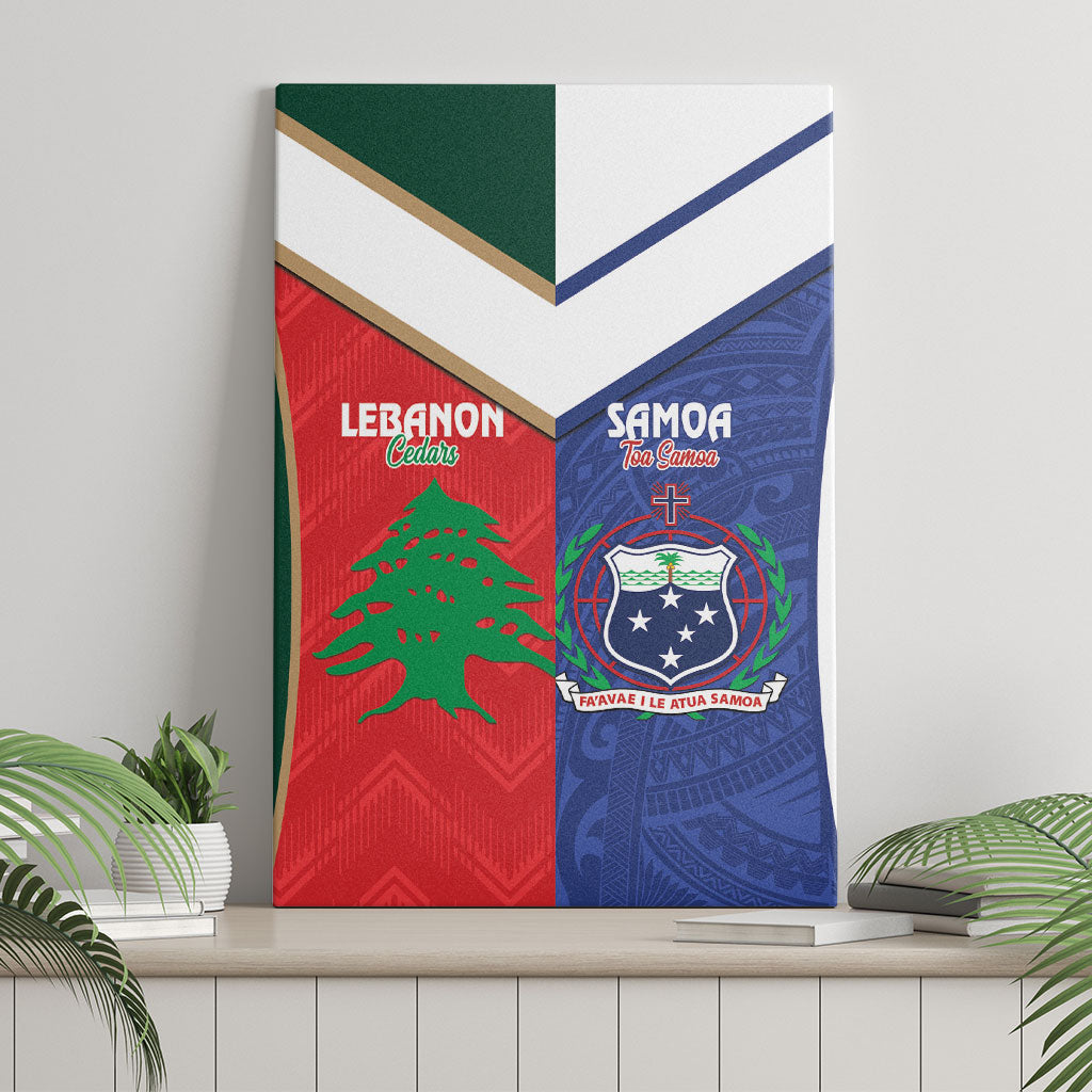 Rugby Samoa and Lebanon Canvas Wall Art Toa Samoa Cedars Together