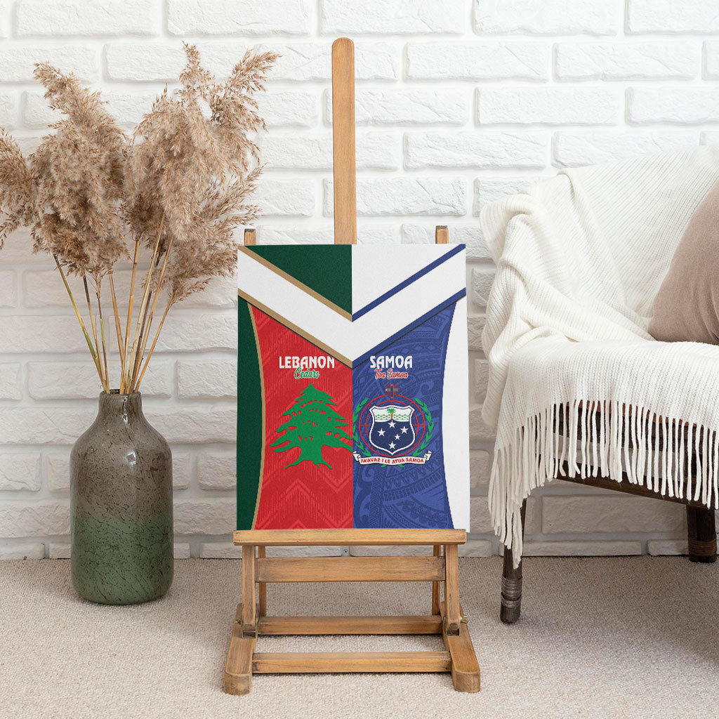 Rugby Samoa and Lebanon Canvas Wall Art Toa Samoa Cedars Together