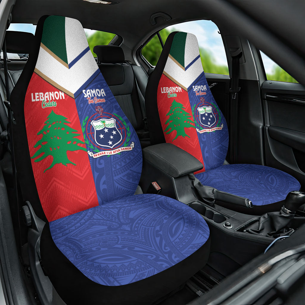 Rugby Samoa and Lebanon Car Seat Cover Toa Samoa Cedars Together