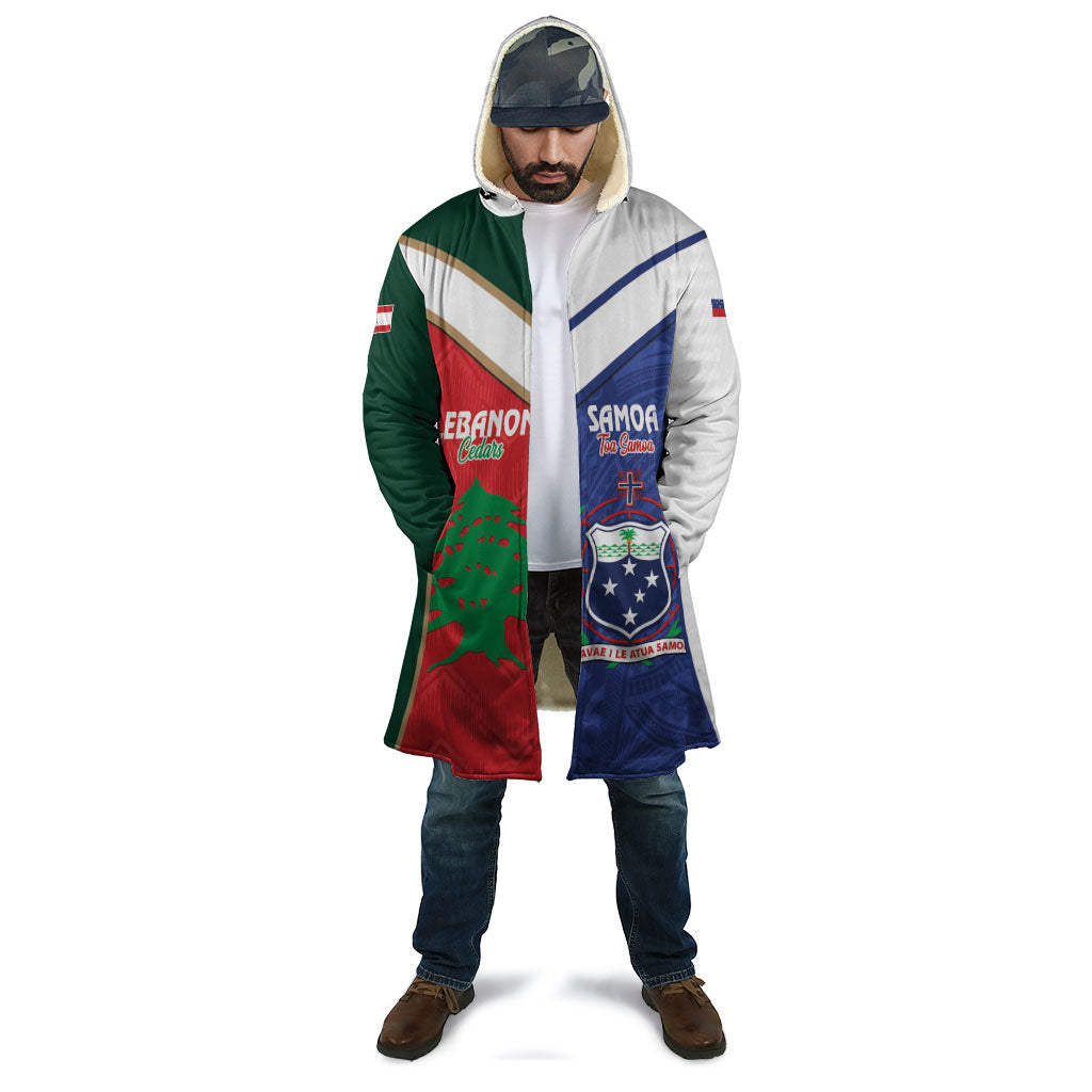 Custom Rugby Samoa and Lebanon Cloak Toa Samoa Cedars Together