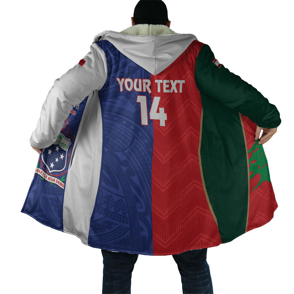 Custom Rugby Samoa and Lebanon Cloak Toa Samoa Cedars Together