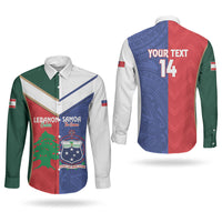 Custom Rugby Samoa and Lebanon Couples Matching Mermaid Dress and Long Sleeve Button Shirt Toa Samoa Cedars Together