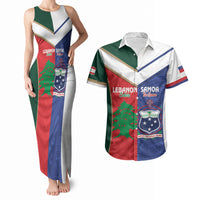 Custom Rugby Samoa and Lebanon Couples Matching Tank Maxi Dress and Hawaiian Shirt Toa Samoa Cedars Together