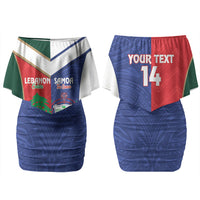 Custom Rugby Samoa and Lebanon Family Matching Off Shoulder Short Dress and Hawaiian Shirt Toa Samoa Cedars Together