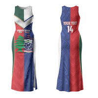 Custom Rugby Samoa and Lebanon Family Matching Tank Maxi Dress and Hawaiian Shirt Toa Samoa Cedars Together