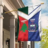 Rugby Samoa and Lebanon Garden Flag Toa Samoa Cedars Together