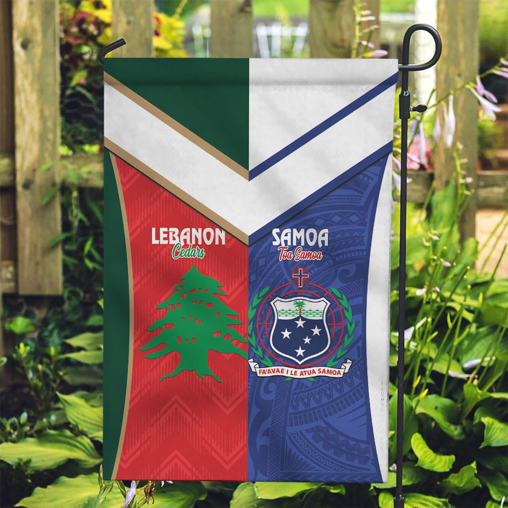 Rugby Samoa and Lebanon Garden Flag Toa Samoa Cedars Together