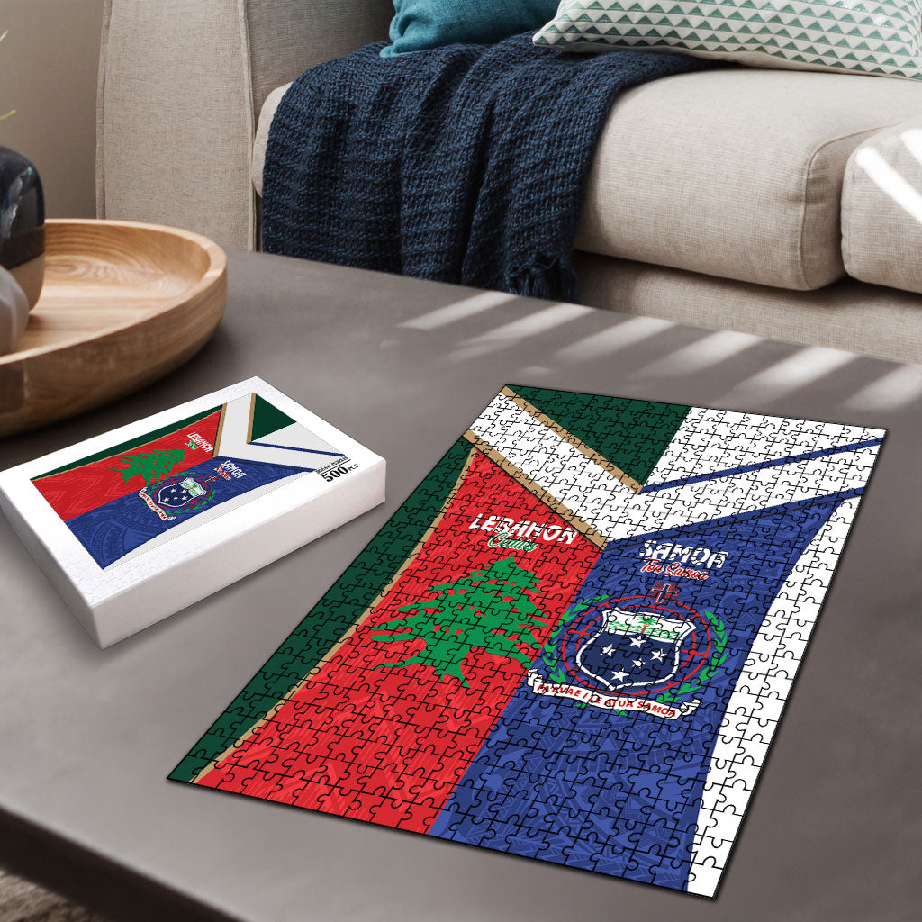 Rugby Samoa and Lebanon Puzzle Toa Samoa Cedars Together