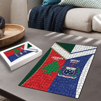 Rugby Samoa and Lebanon Puzzle Toa Samoa Cedars Together