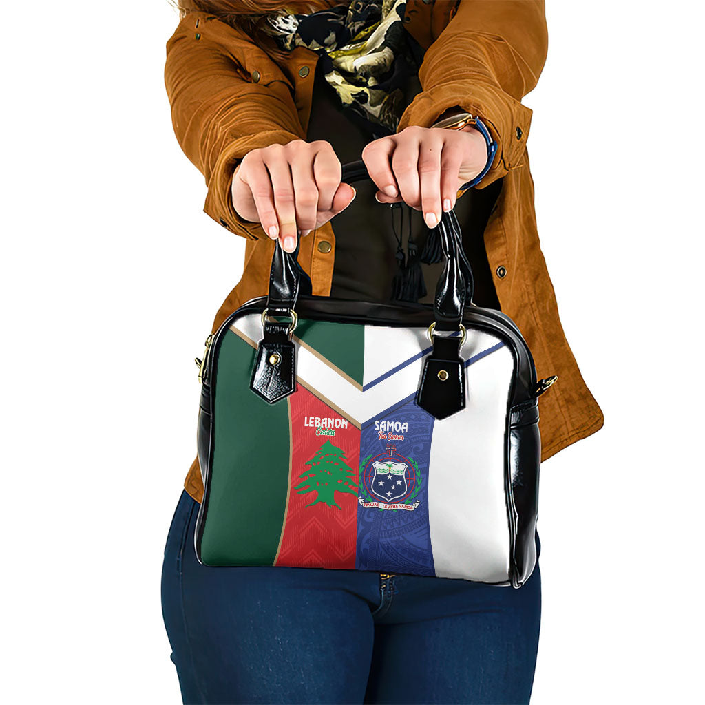 Rugby Samoa and Lebanon Shoulder Handbag Toa Samoa Cedars Together LT14 One Size Multicolor - Polynesian Pride