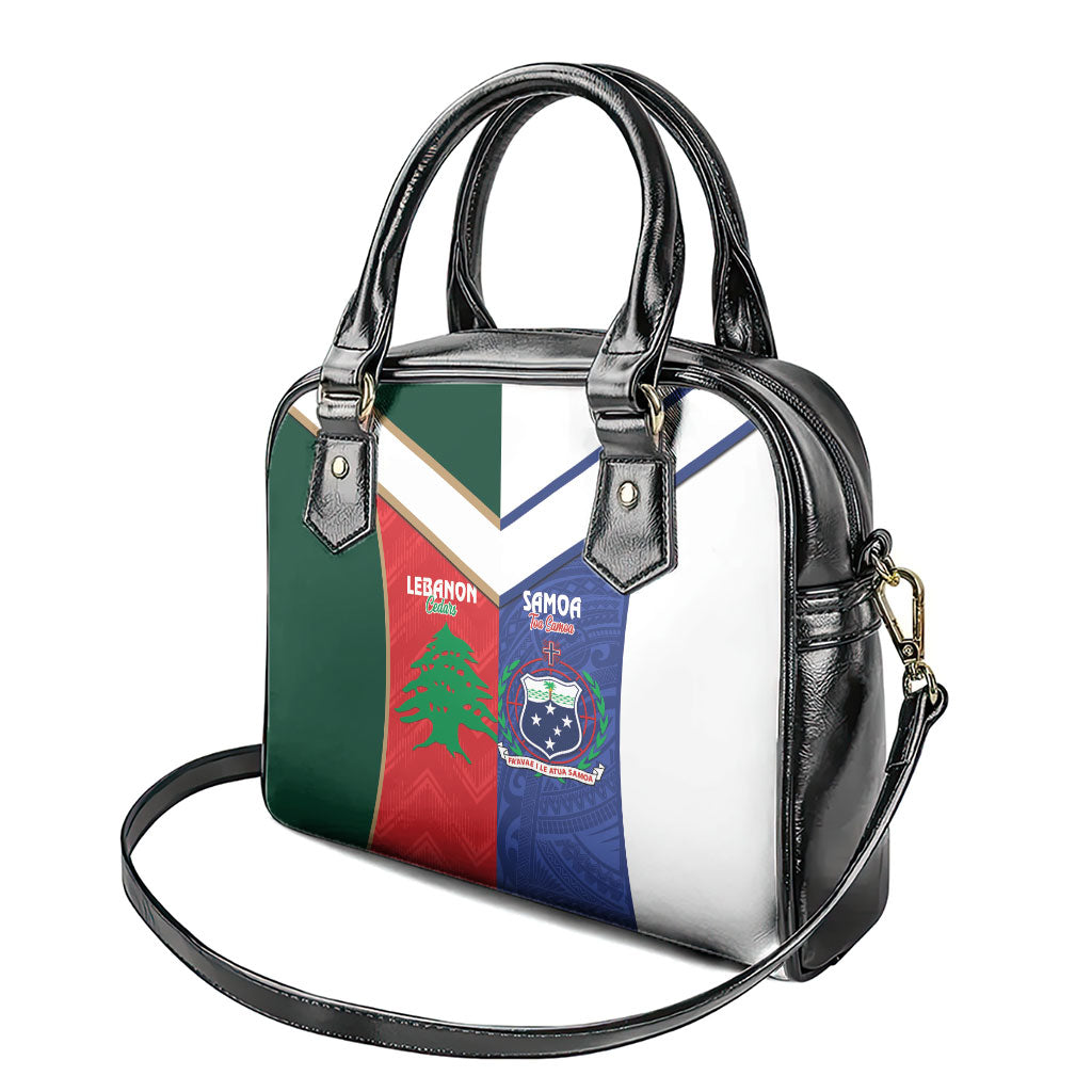 Rugby Samoa and Lebanon Shoulder Handbag Toa Samoa Cedars Together