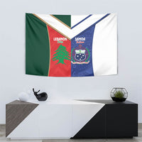 Rugby Samoa and Lebanon Tapestry Toa Samoa Cedars Together