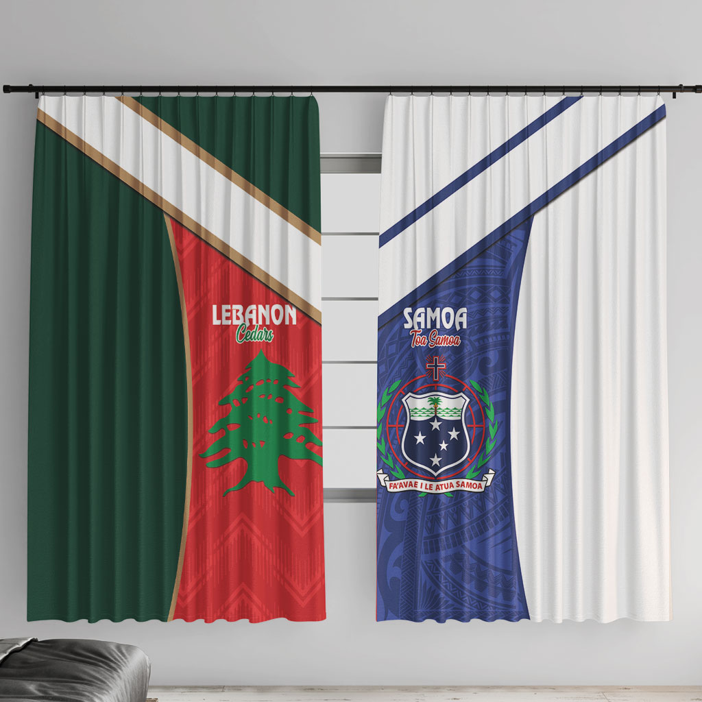 Rugby Samoa and Lebanon Window Curtain Toa Samoa Cedars Together