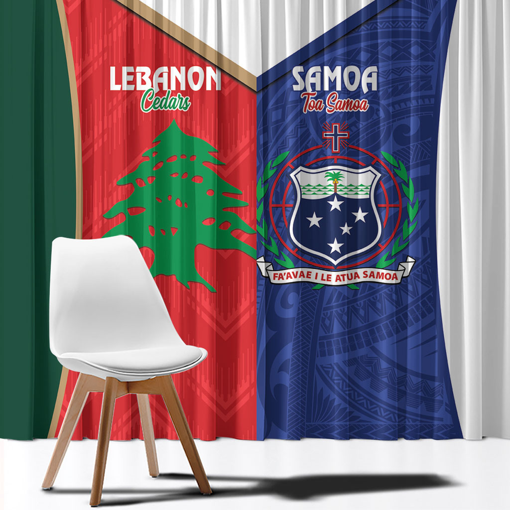 Rugby Samoa and Lebanon Window Curtain Toa Samoa Cedars Together