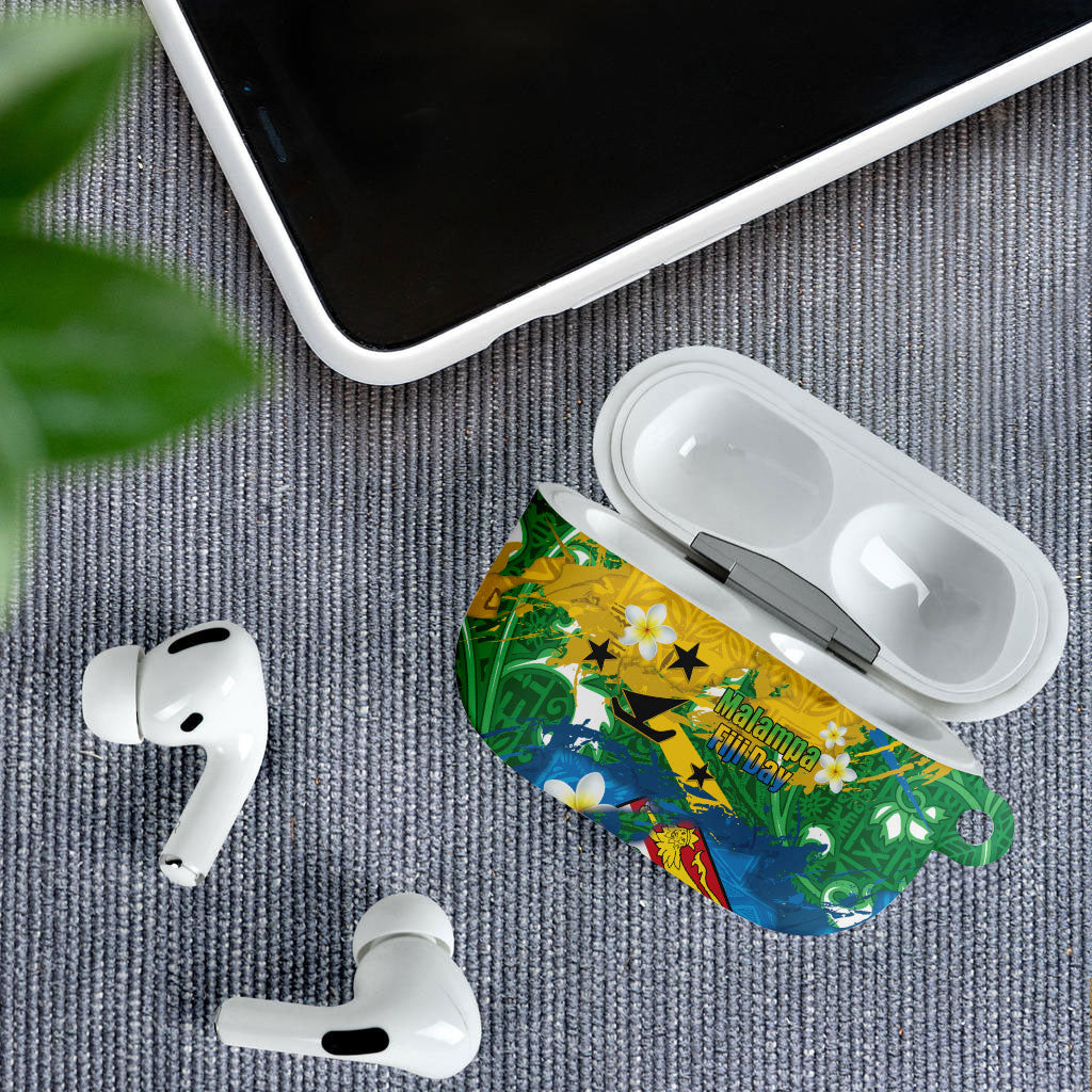 Malampa Fiji Day AirPods Case 10 October Together We Grow Grunge Tapa Motifs